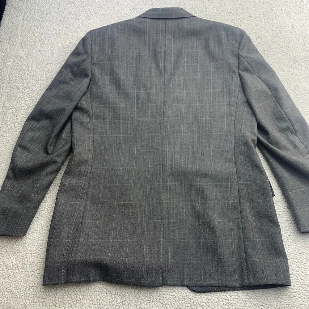 Warren Sewell Blazer Mens 44L ‎ Gray Plaid Vintage Sears-Roebuck Sport USA Made